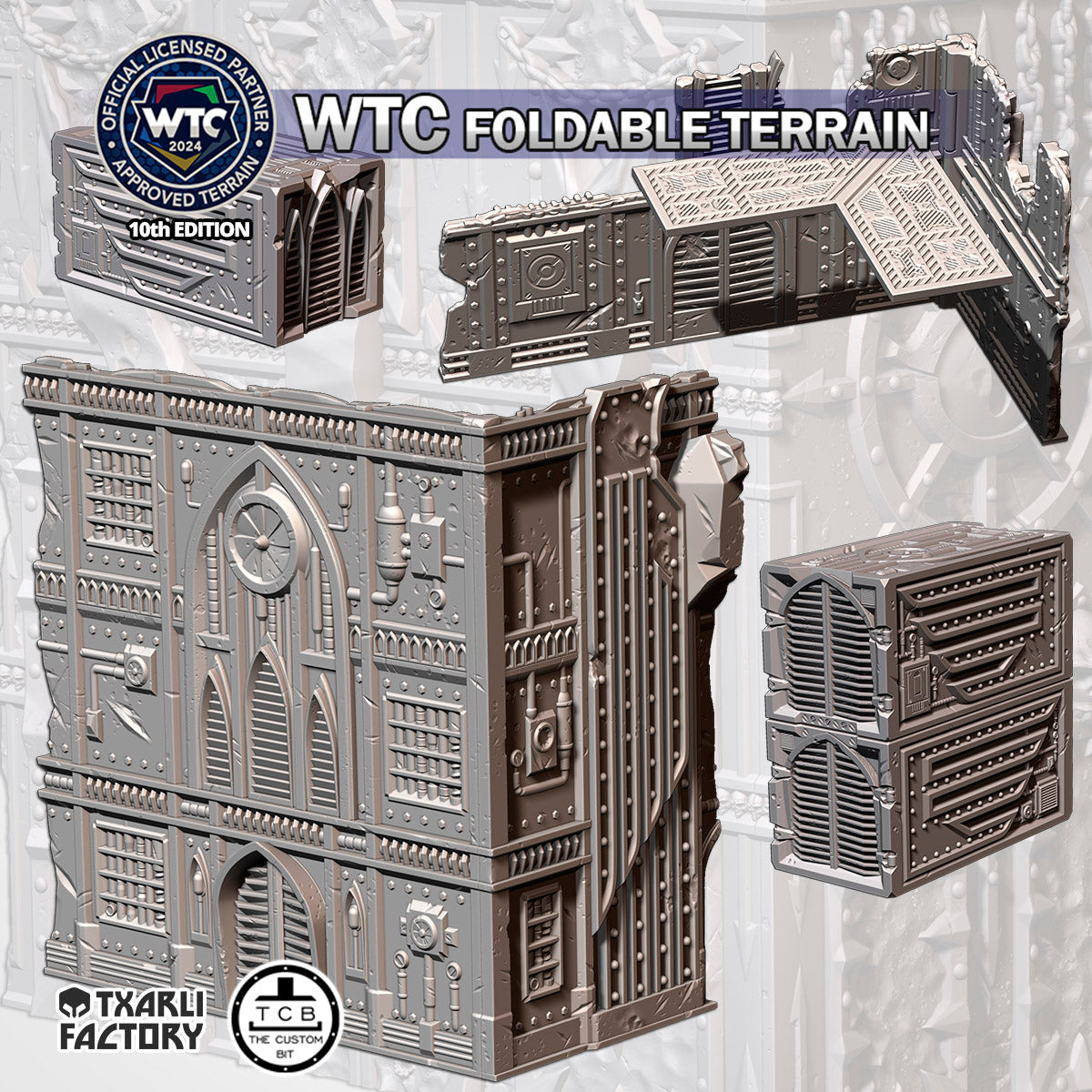 WTC Foldable Industrial Set – Official 10th Edition Tournament Terrain for 28–32mm Games