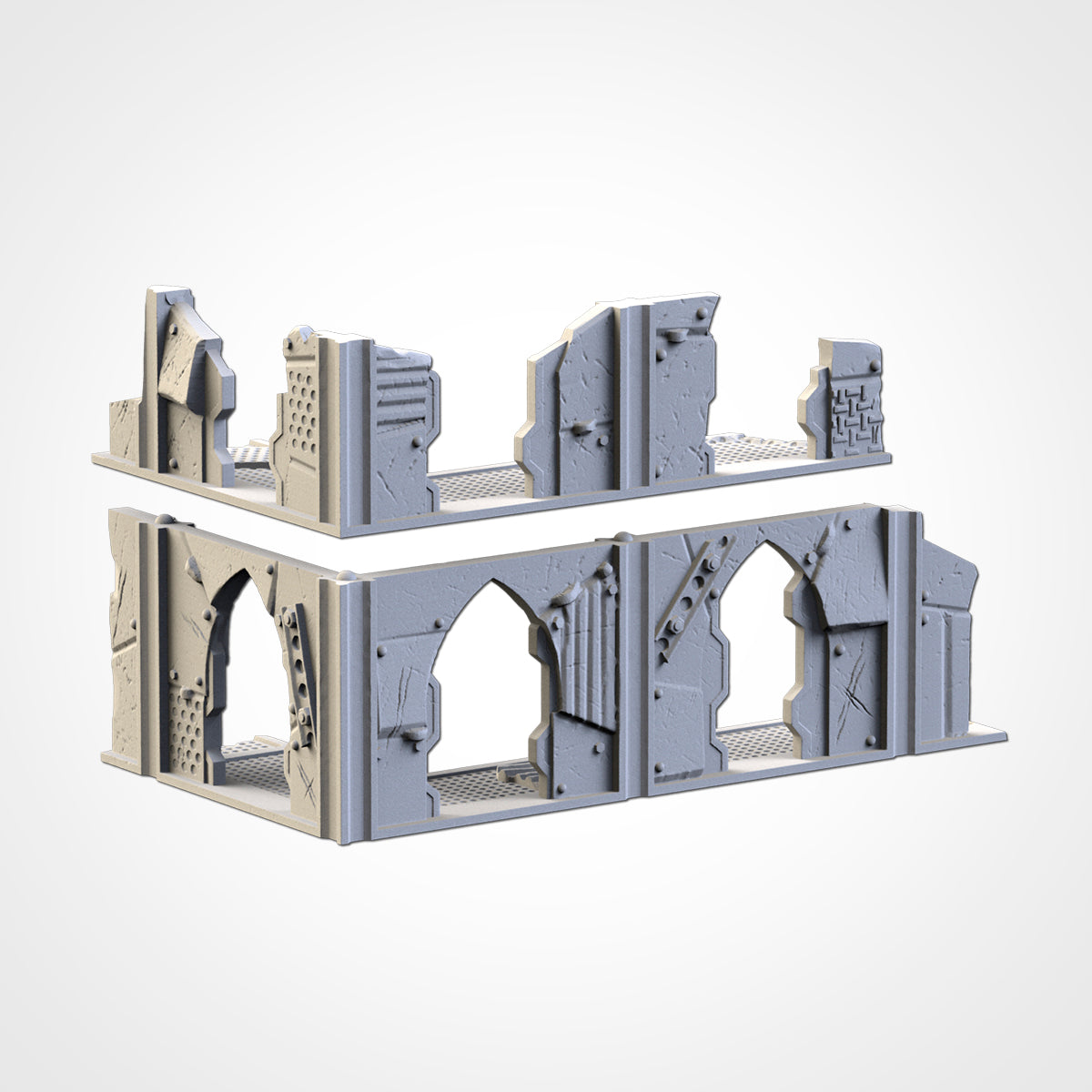 WTC Post-Apocalyptic Ruins Set – Static Tournament Terrain for 28–32mm Wargames