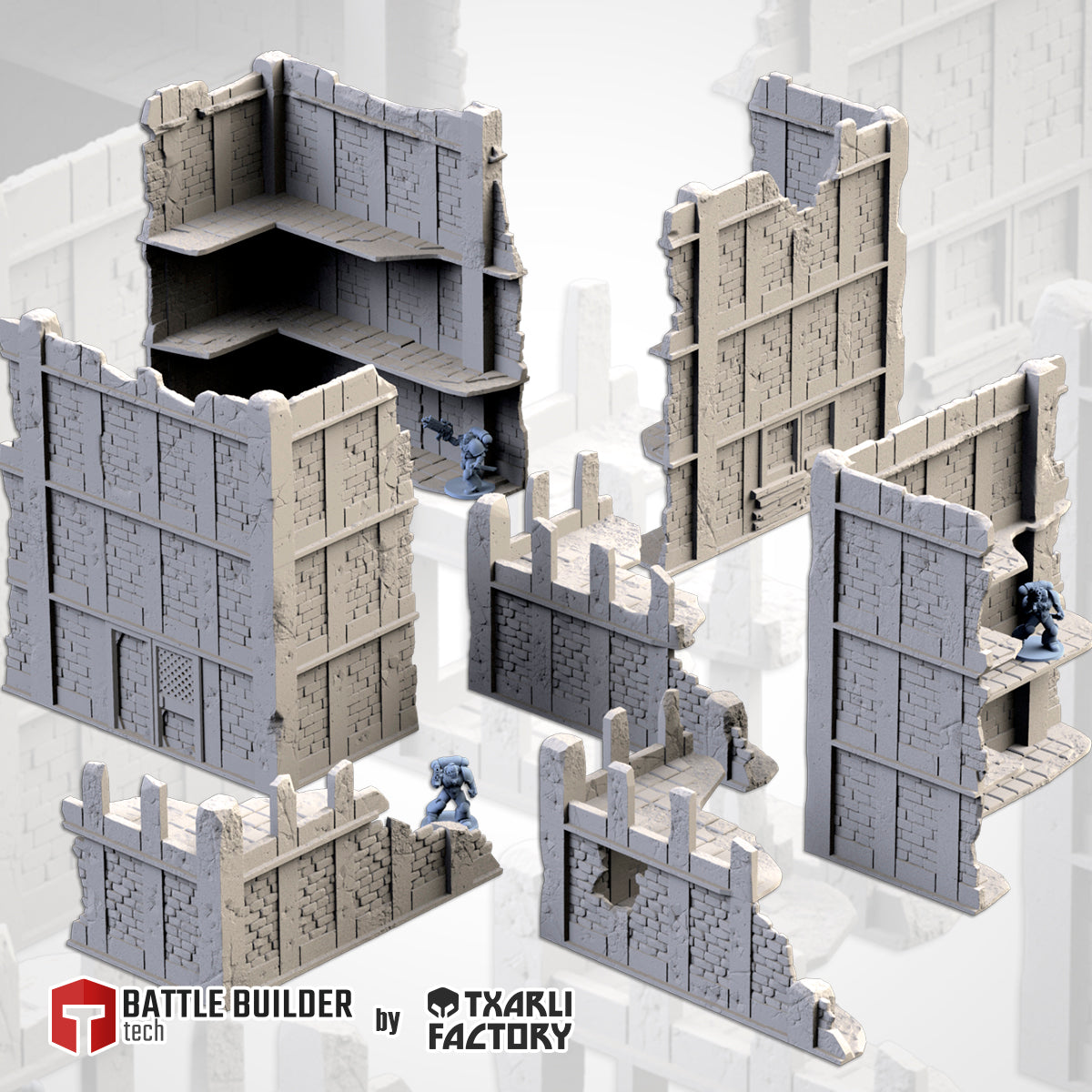 WTC City Ruins Set – Static Tournament Terrain for 28–32mm Games