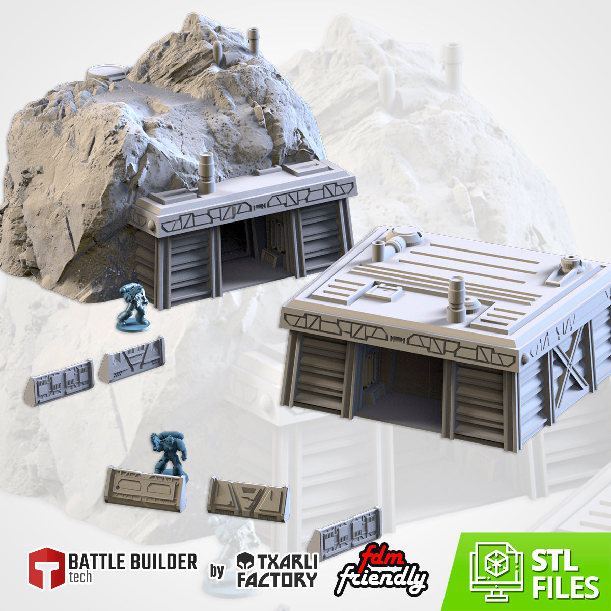 Modular Bunkers – 3D Printed Sci-Fi Terrain for 28–32mm Games