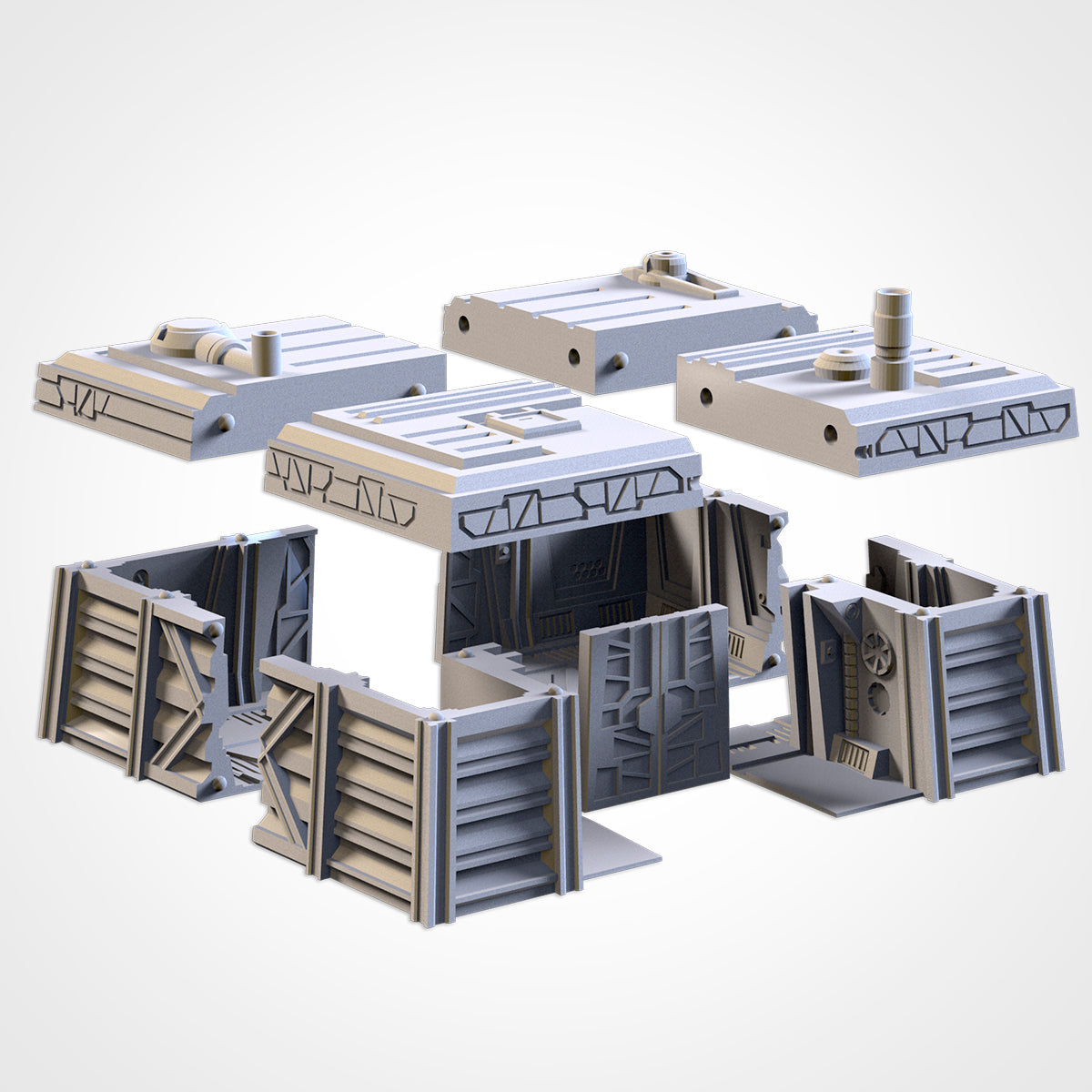 Modular Bunkers – 3D Printed Sci-Fi Terrain for 28–32mm Games
