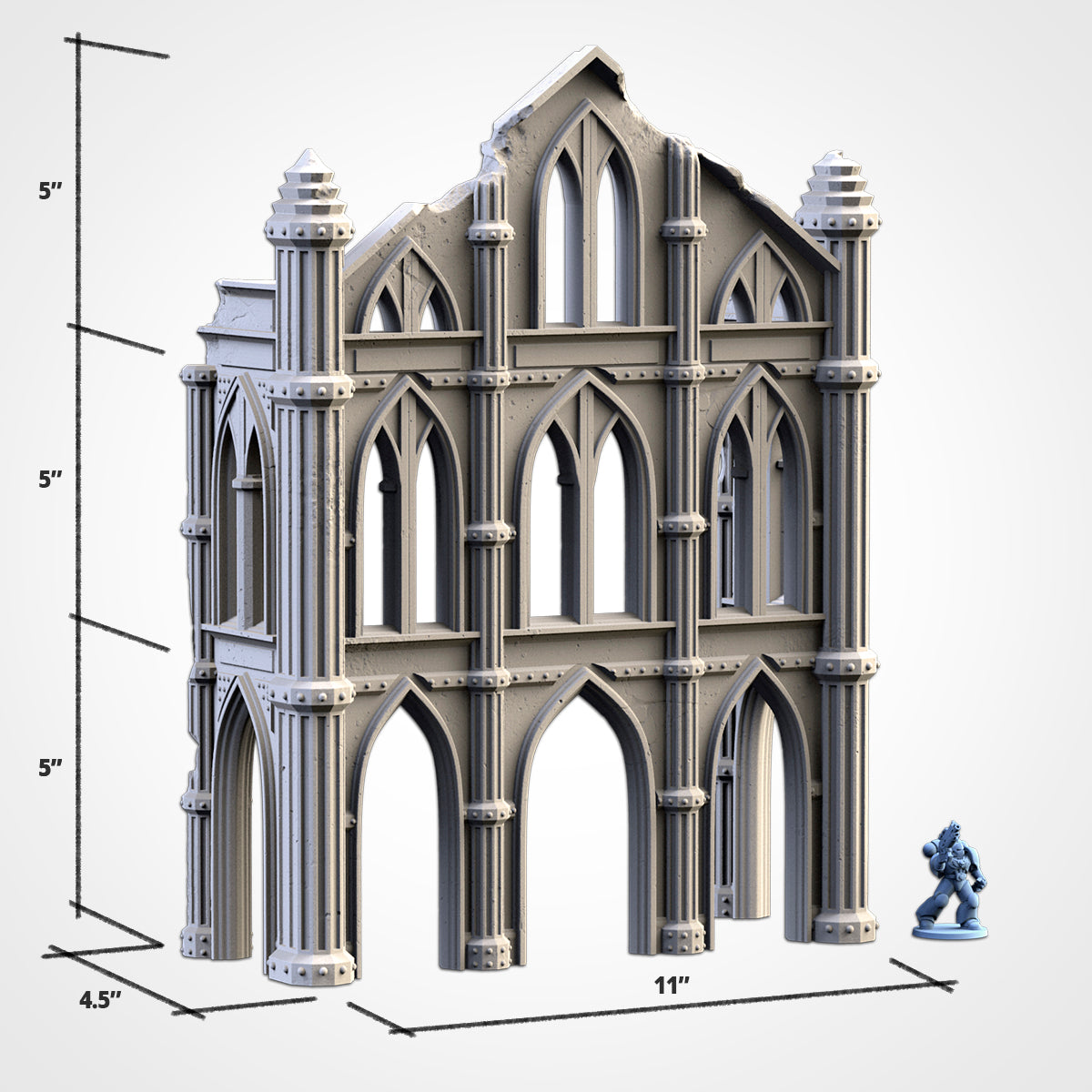 Cathedral Ruins Set II – 3D Printed Gothic Ruins for 28–32mm Games
