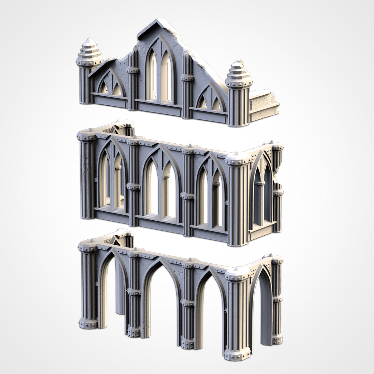 Cathedral Ruins Set II – 3D Printed Gothic Ruins for 28–32mm Games
