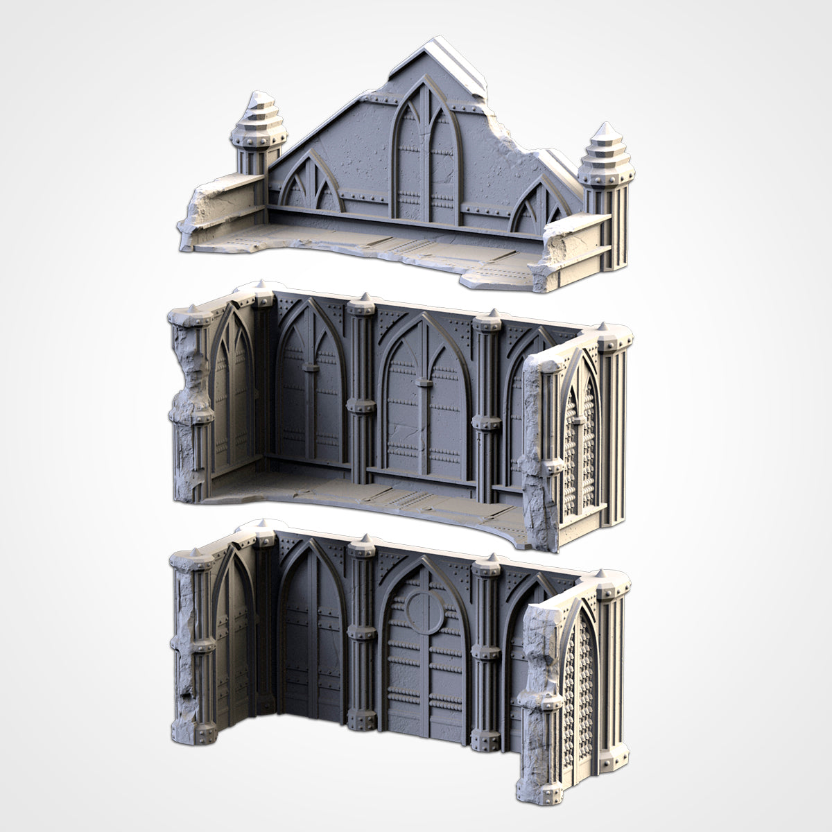 Cathedral Ruins Set II – 3D Printed Gothic Ruins for 28–32mm Games