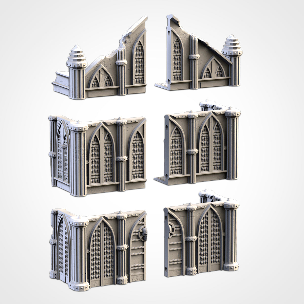 Cathedral Ruins Set II – 3D Printed Gothic Ruins for 28–32mm Games