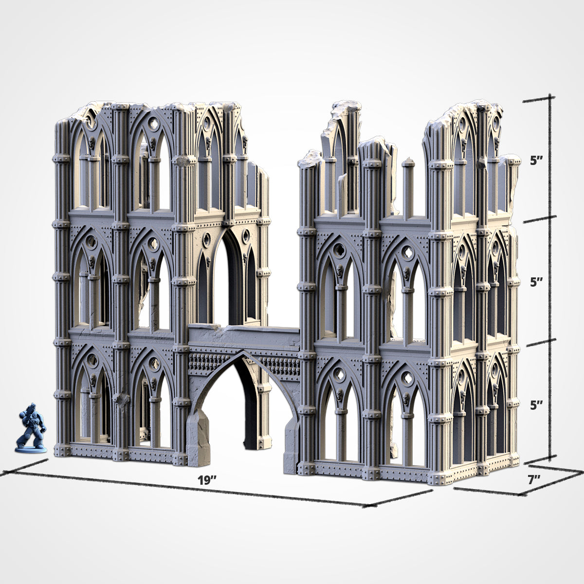 Cathedral Ruins Set II – 3D Printed Gothic Ruins for 28–32mm Games