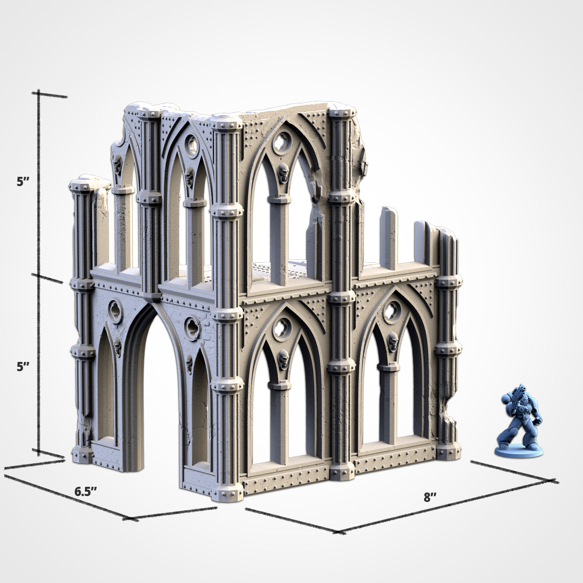 Cathedral Ruins Set II – 3D Printed Gothic Ruins for 28–32mm Games