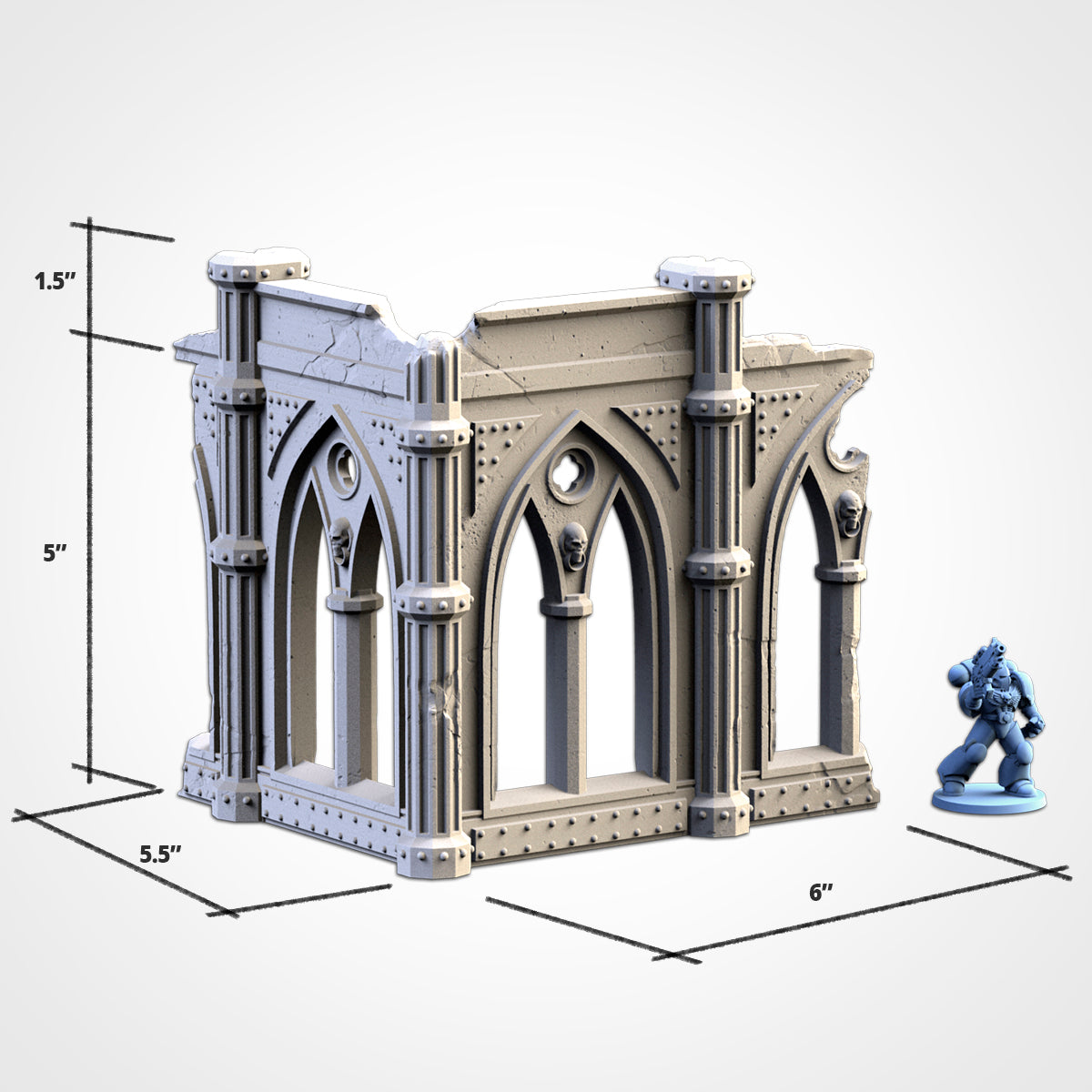 Cathedral Ruins Set II – 3D Printed Gothic Ruins for 28–32mm Games