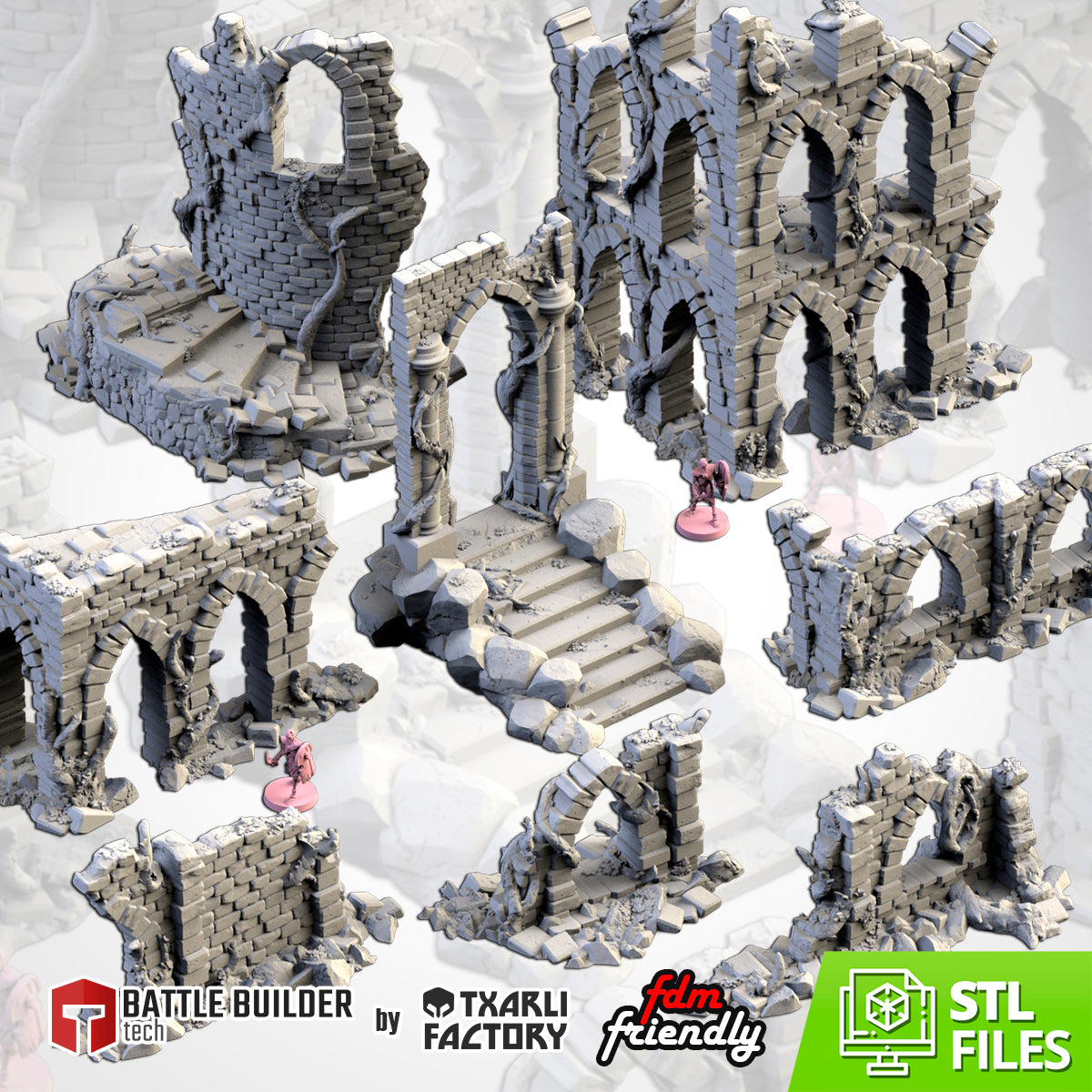 Abandoned City Ruins - Modular City Ruins for 28–32mm Games