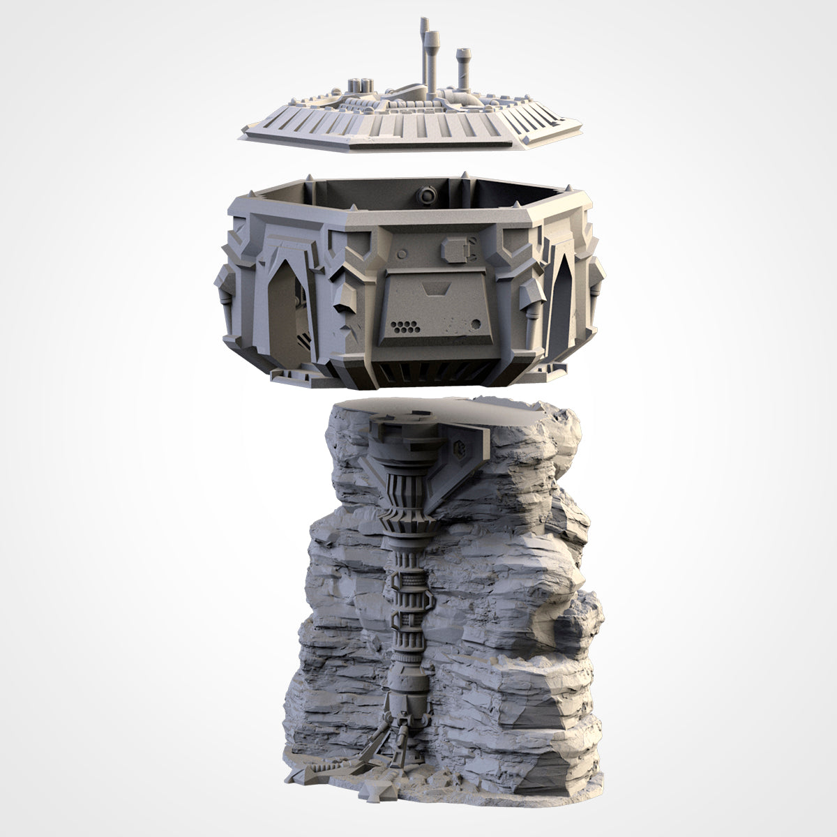 SciFi Desert City – Modular Elevated Terrain for 28–32mm Games