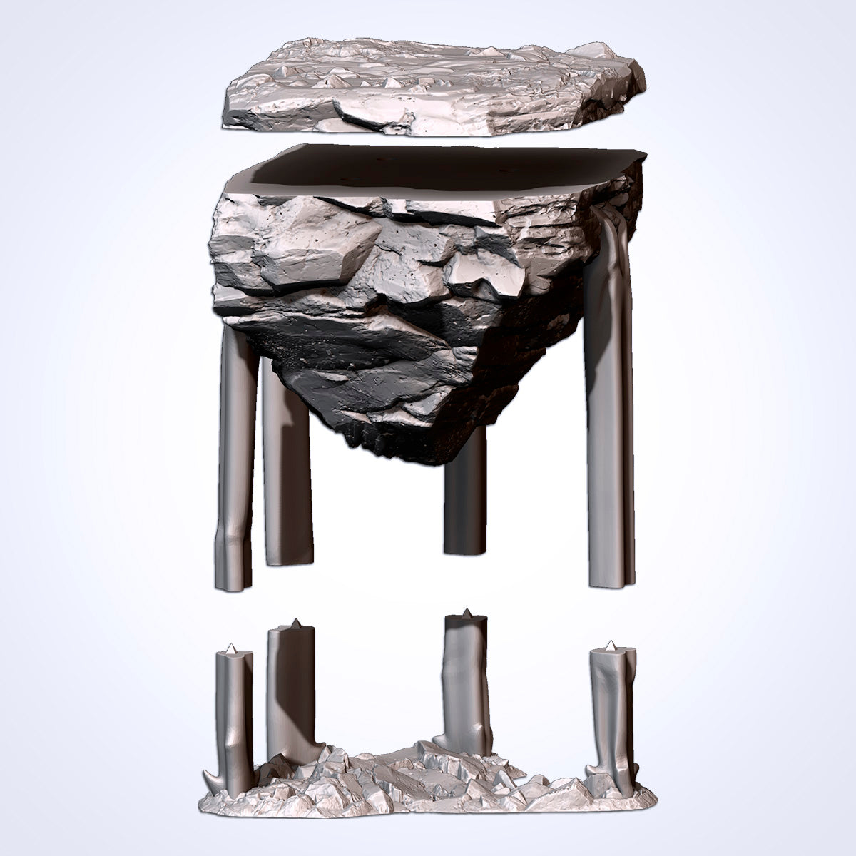 Floating Rocks – Modular Suspended Stone Platforms for 28–32mm Games
