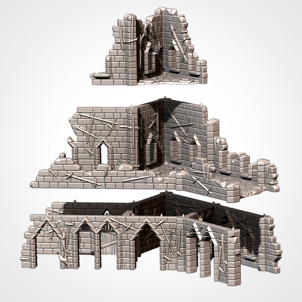 Cursed Fortress – Modular Gothic Ruins Terrain for 28–32mm Games