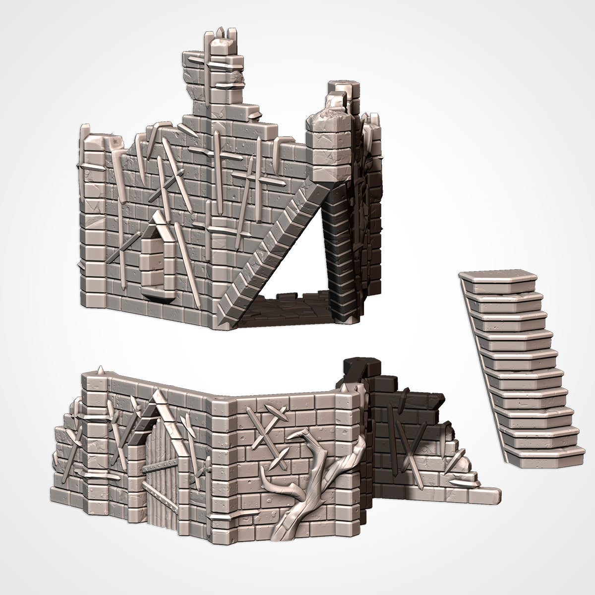 Cursed Fortress – Modular Gothic Ruins Terrain for 28–32mm Games