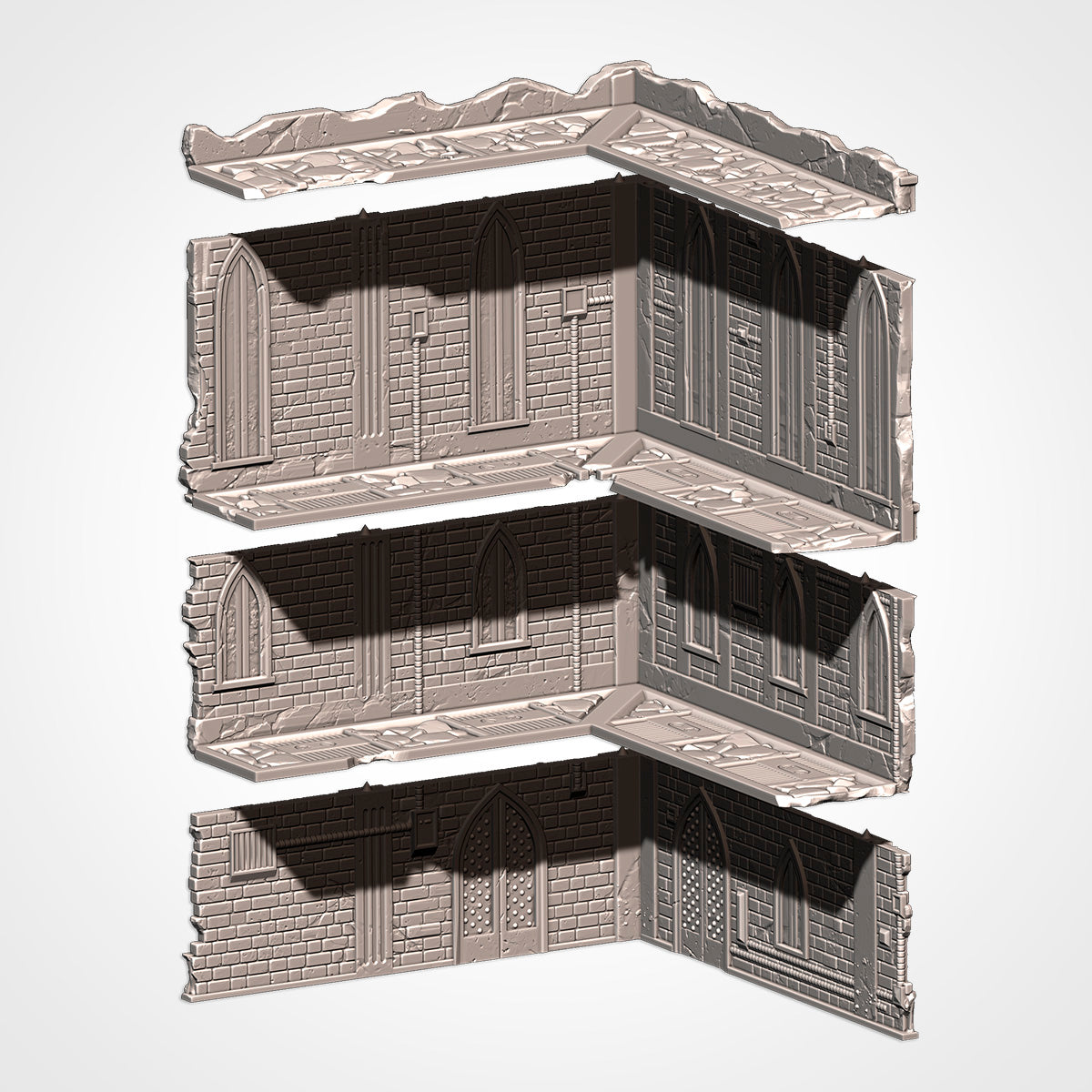 UKTC Cathedral Ruins Set - Gothic Wargaming Terrain for 28-32mm games