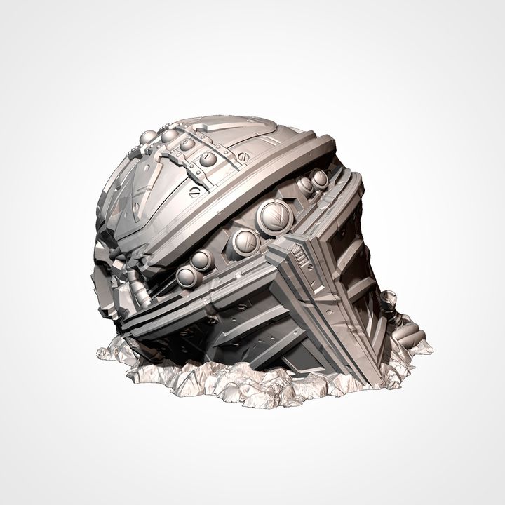 Destroyed Warlord Titan – Crashed Titan Terrain for 28–32mm Sci-Fi Wargaming
