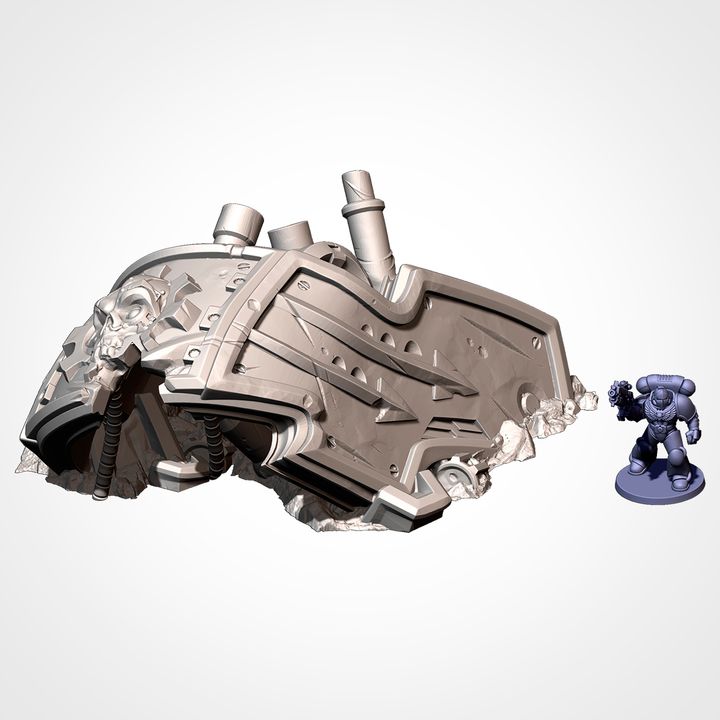 Destroyed Warlord Titan – Crashed Titan Terrain for 28–32mm Sci-Fi Wargaming