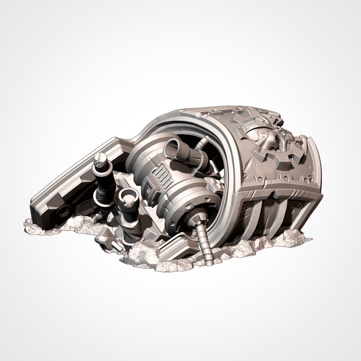Destroyed Warlord Titan – Crashed Titan Terrain for 28–32mm Sci-Fi Wargaming
