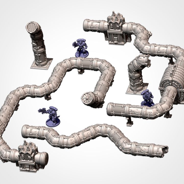 Modular Pipes – Industrial Terrain Set for 28–32mm Games