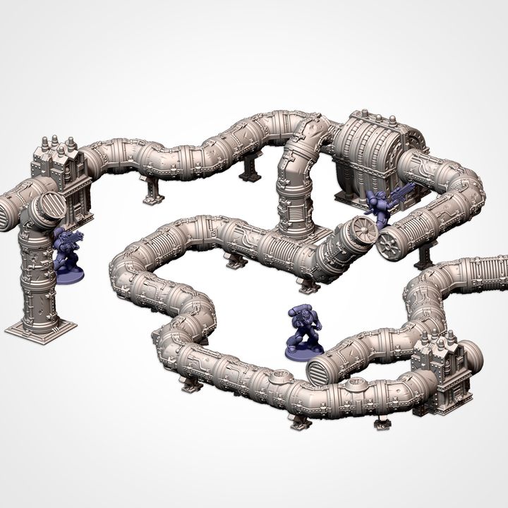 Modular Pipes – Industrial Terrain Set for 28–32mm Games