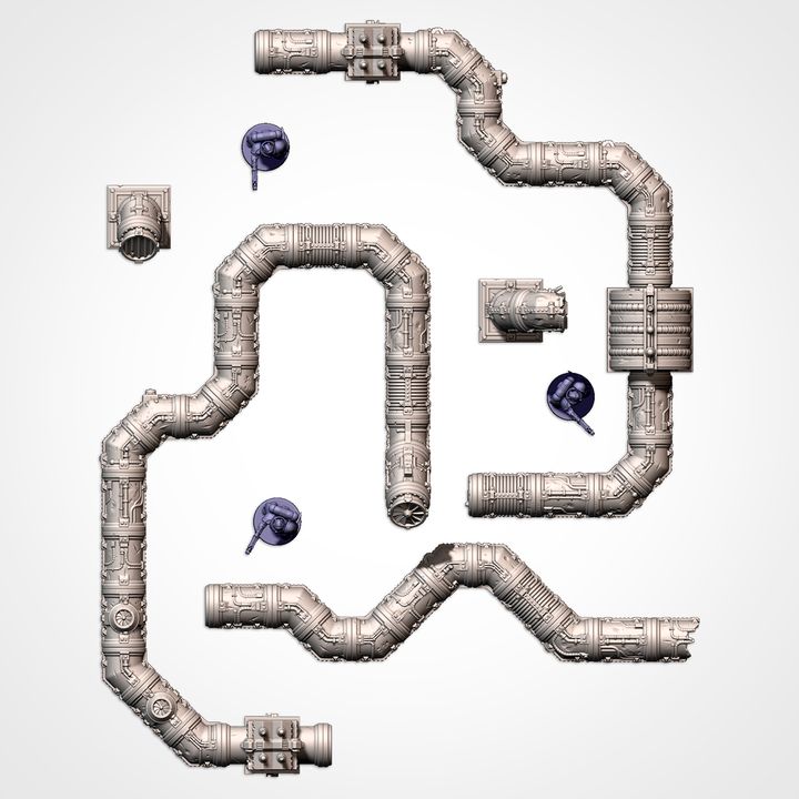 Modular Pipes – Industrial Terrain Set for 28–32mm Games