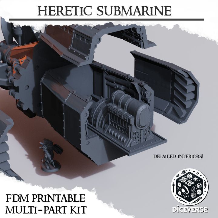 Heretic Submarine – Trench Crusade Naval Terrain Kit