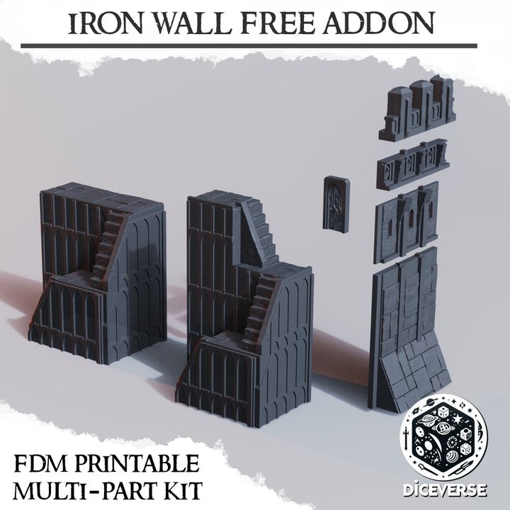 Iron Wall + Gate + Towers – Trench Crusade Modular Fortress Terrain