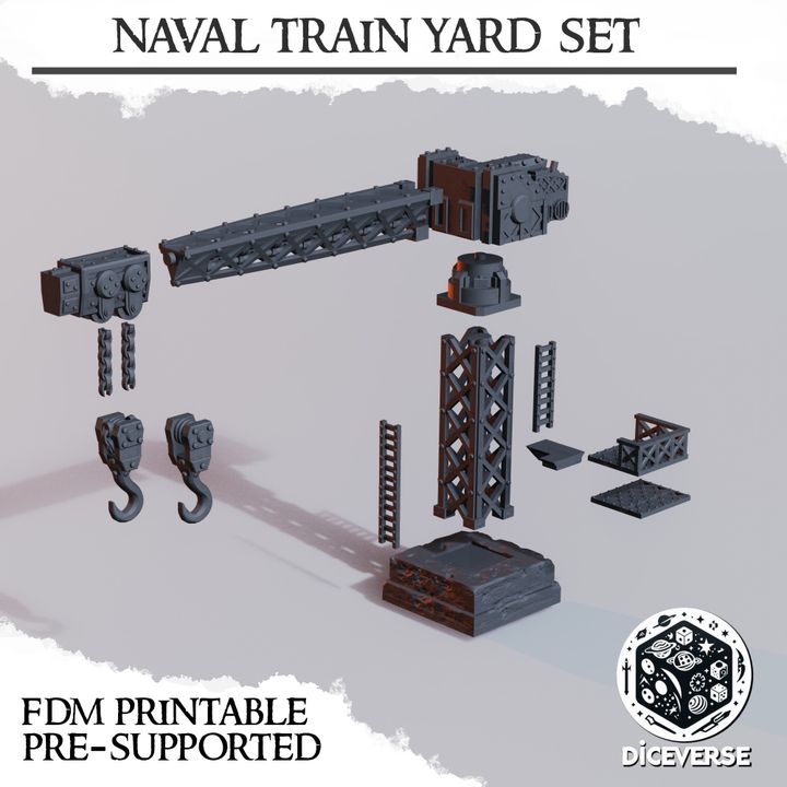 Naval Train Yard Set – Trench Crusade Shipyard Terrain