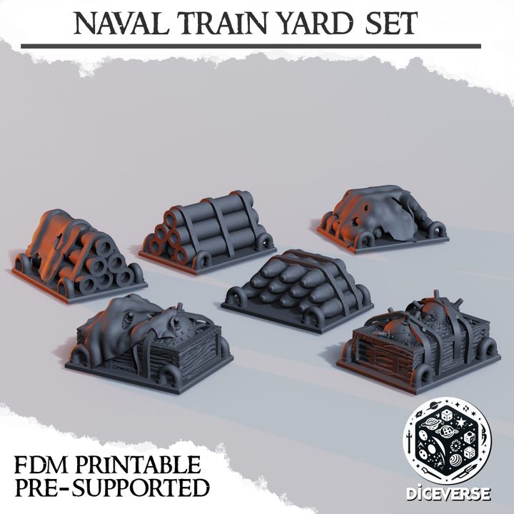 Naval Train Yard Set – Trench Crusade Shipyard Terrain
