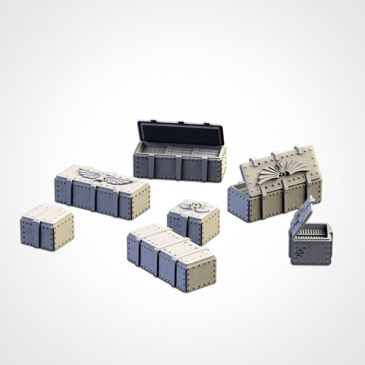 Provisions & Containers – Sci-Fi Scatter Terrain for 28–32mm Wargames