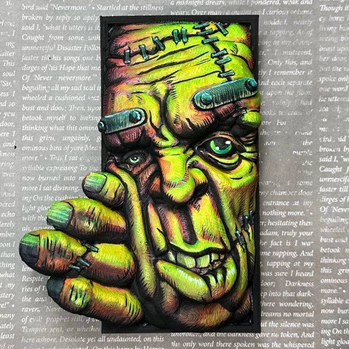 Patchwork Horror – Frankenstein Book Nook or Bookend Set