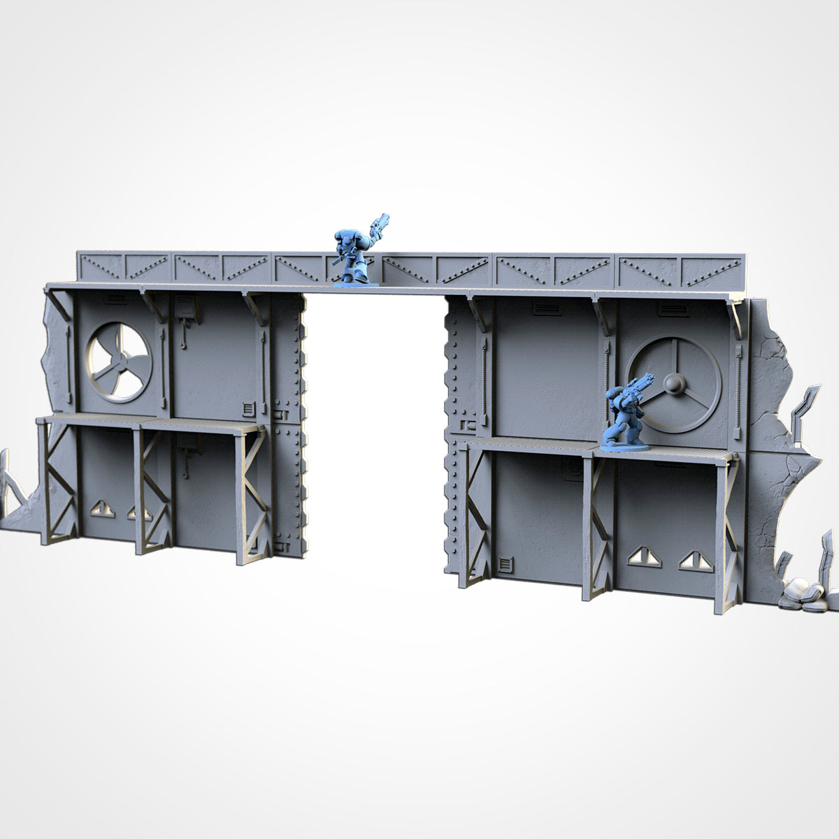 Modular Defenses – Industrial Wall System for 28–32mm Wargaming