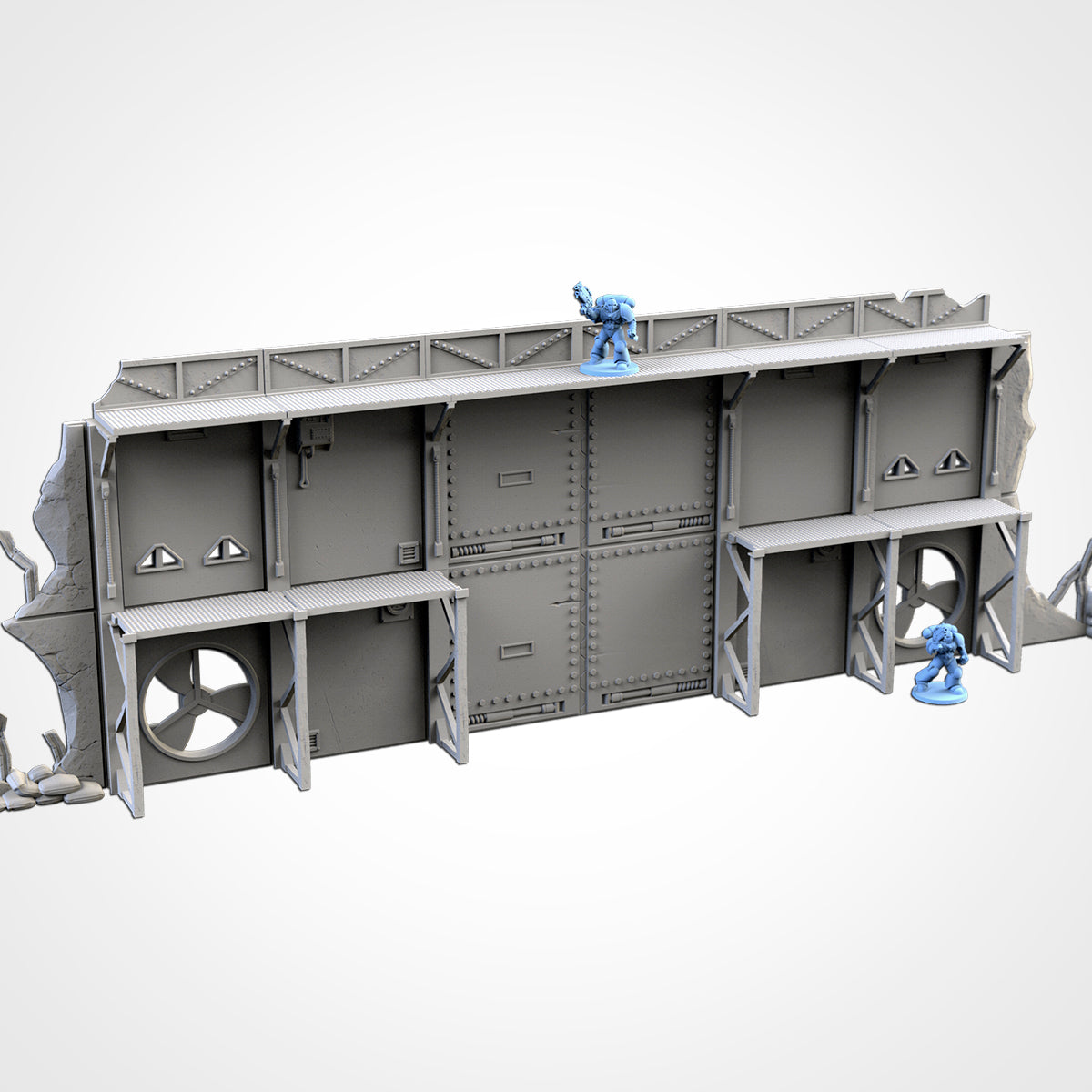 Modular Defenses – Industrial Wall System for 28–32mm Wargaming