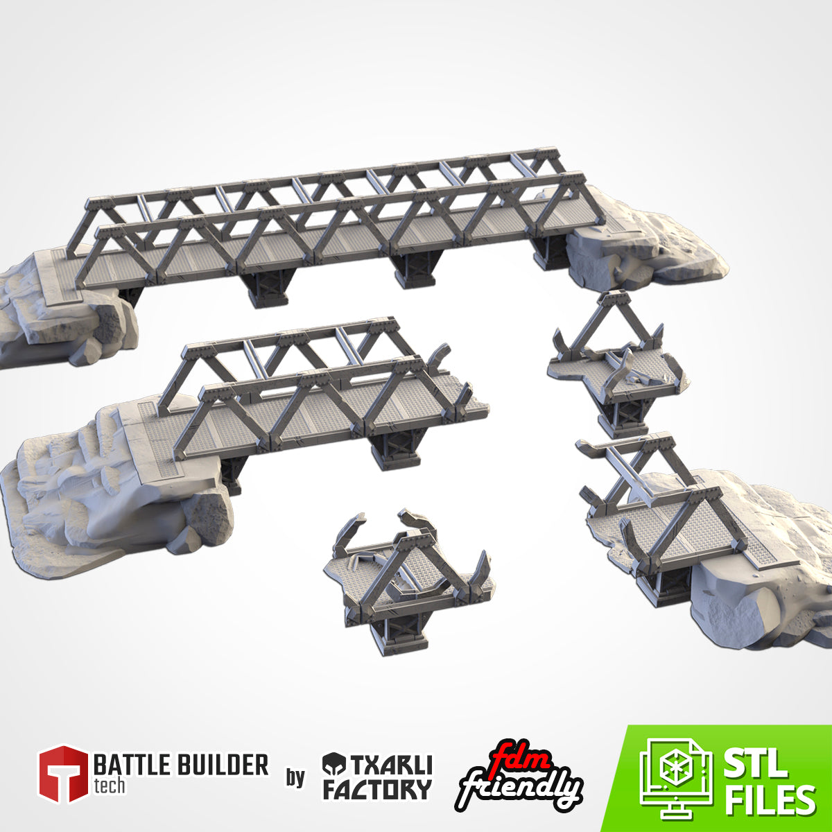 Metallic Bridges | 3D Printed Sci-Fi & Industrial Terrain for 28–32mm Wargaming