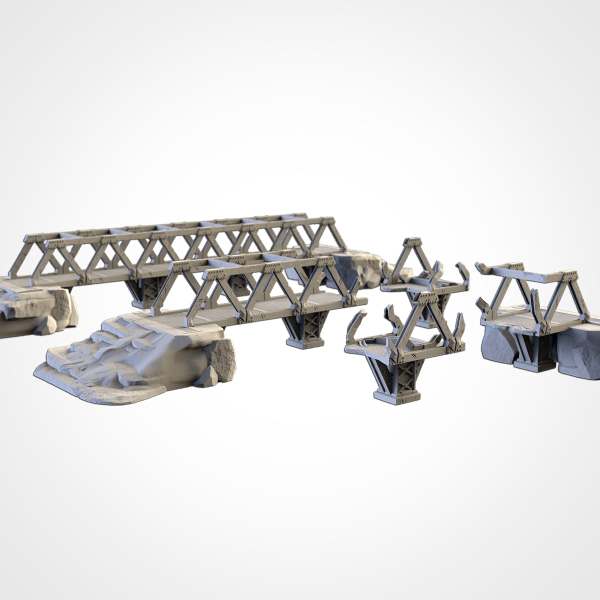 Metallic Bridges | 3D Printed Sci-Fi & Industrial Terrain for 28–32mm Wargaming