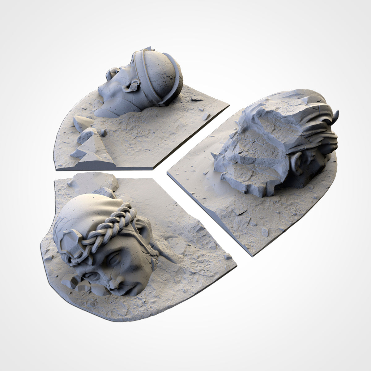 Ruined Statues – Ancient Monument Terrain for 28–32mm Games