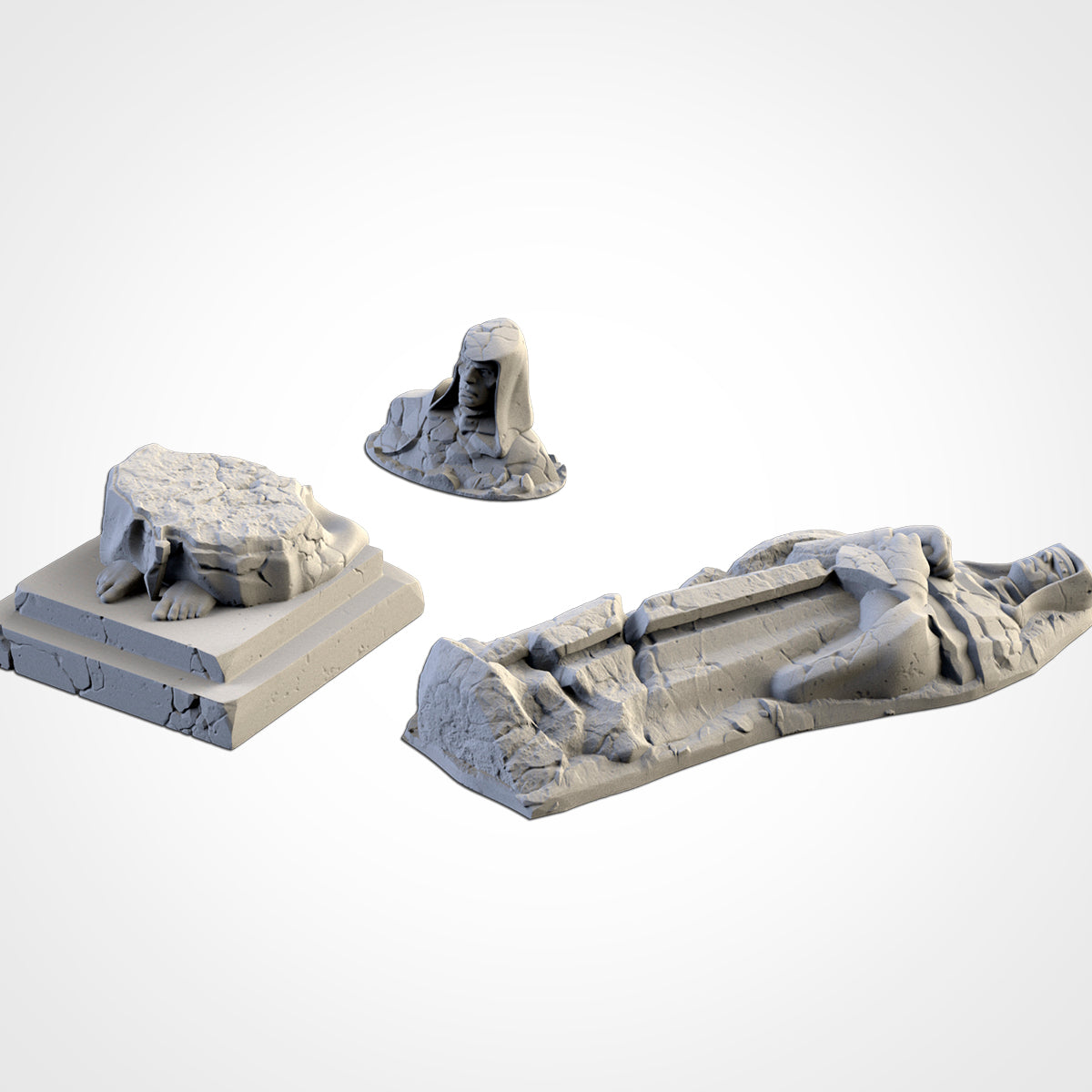 Ruined Statues – Ancient Monument Terrain for 28–32mm Games