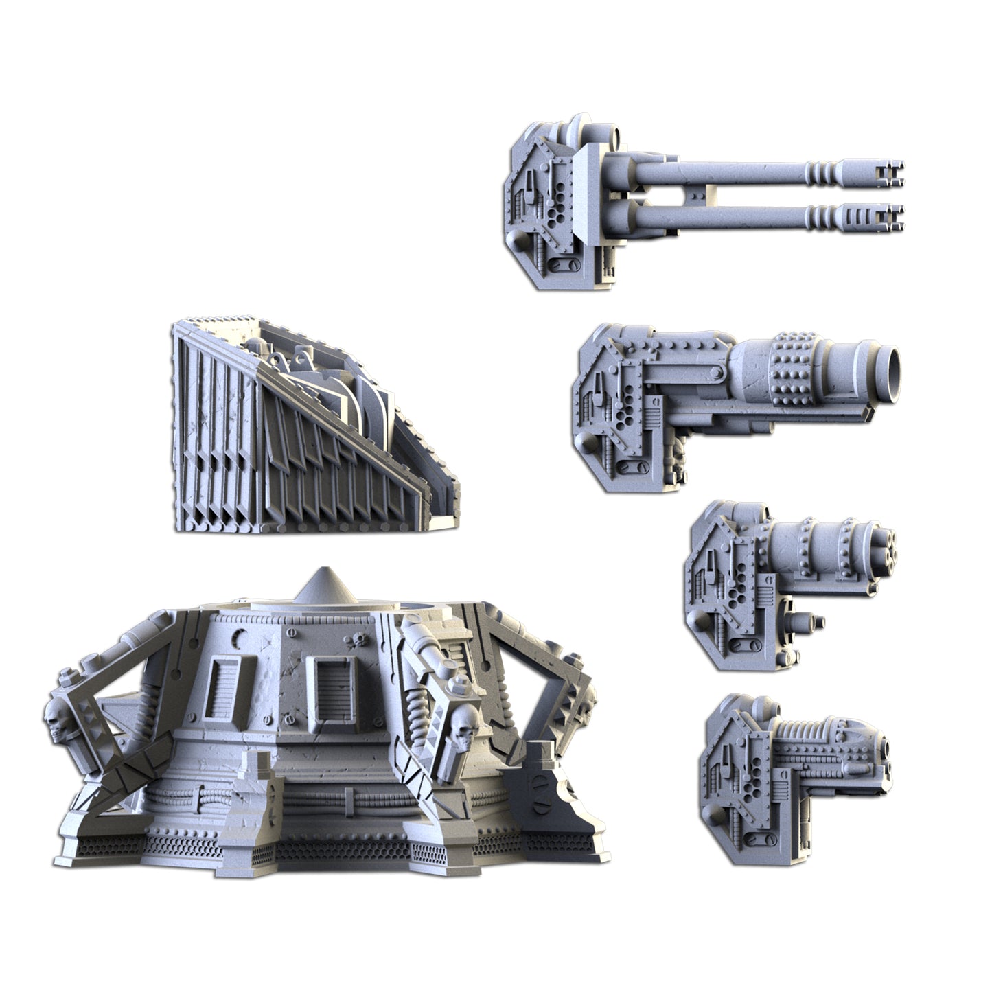 Defensive Turrets – Modular Sci-Fi Bunker Towers for 28–32mm Games