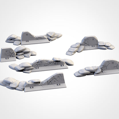 Street Barricades & Sandbags – Modular Cover Terrain for 28–32mm Games