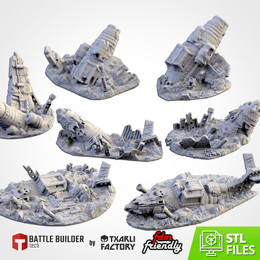 Wrecked Orc Planes – Crashed Aircraft Terrain for 28–32mm Games