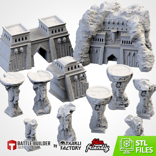 Death Valley – Grim Entrance & Pillar Set for 28–32mm Games