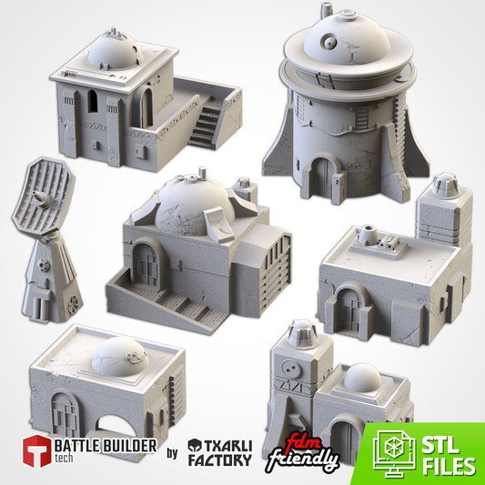 Desert Buildings – Modular Sci-Fi Outpost Set for 28–32mm Games