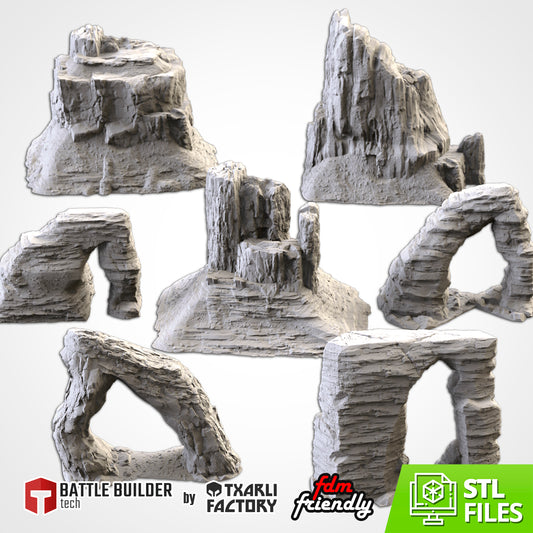 Desert Mountains – Arid Rock Formations for 28–32mm Games