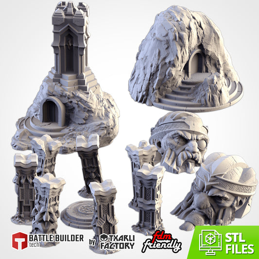 Dwarven Village – Ancestral Halls and Mountain Entrances for 28–32mm Games