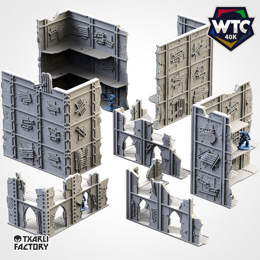 WTC Post-Apocalyptic Ruins Set – Static Tournament Terrain for 28–32mm Wargames