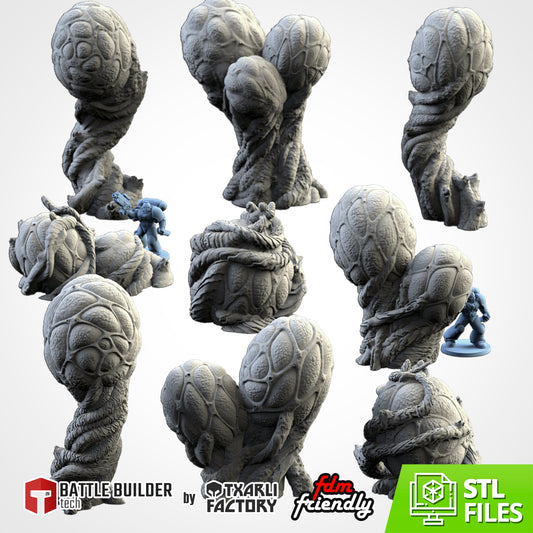 Alien Plants - Organic Sci-Fi Scatter Terrain for 28–32mm Games