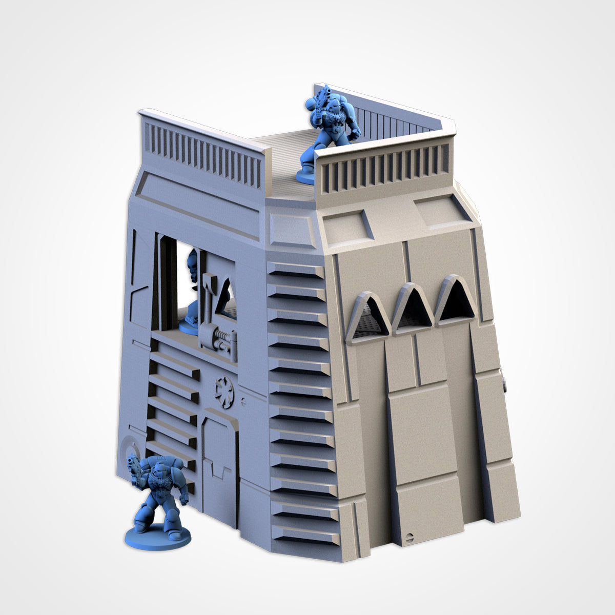 Modular Defense Turrets – Sci-Fi Bunker &amp; Weapon Platforms for 28–32mm Wargaming