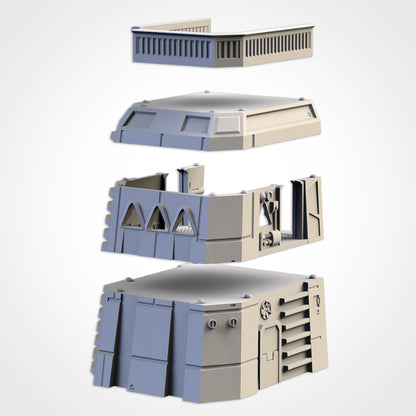 Modular Defense Turrets – Sci-Fi Bunker &amp; Weapon Platforms for 28–32mm Wargaming