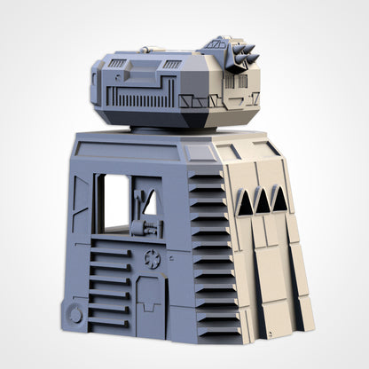 Modular Defense Turrets – Sci-Fi Bunker &amp; Weapon Platforms for 28–32mm Wargaming