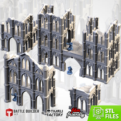 Cathedral Ruins Set II – 3D Printed Gothic Ruins for 28–32mm Games