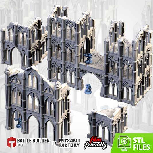 Cathedral Ruins Set II – 3D Printed Gothic Ruins for 28–32mm Games